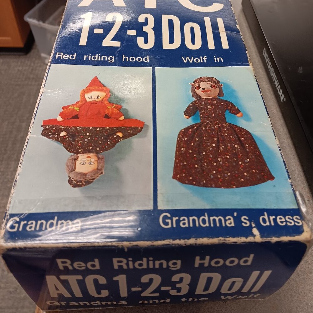 ATC 1-2-3 Cloth Vintage Doll Red Riding Hood Grandma Wolf